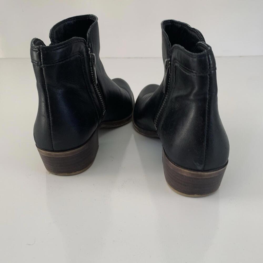 Lucky Brand Breah Double Zipper bootie Stacked Heel Brown Suede Ankle Boot 7.5 - Picture 8 of 9